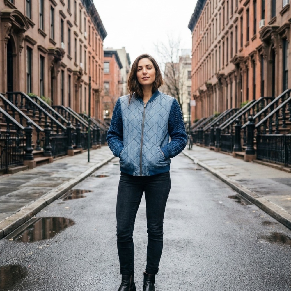 Cloth & Stone cloth blue cable knit coat - Picture 3 of 12